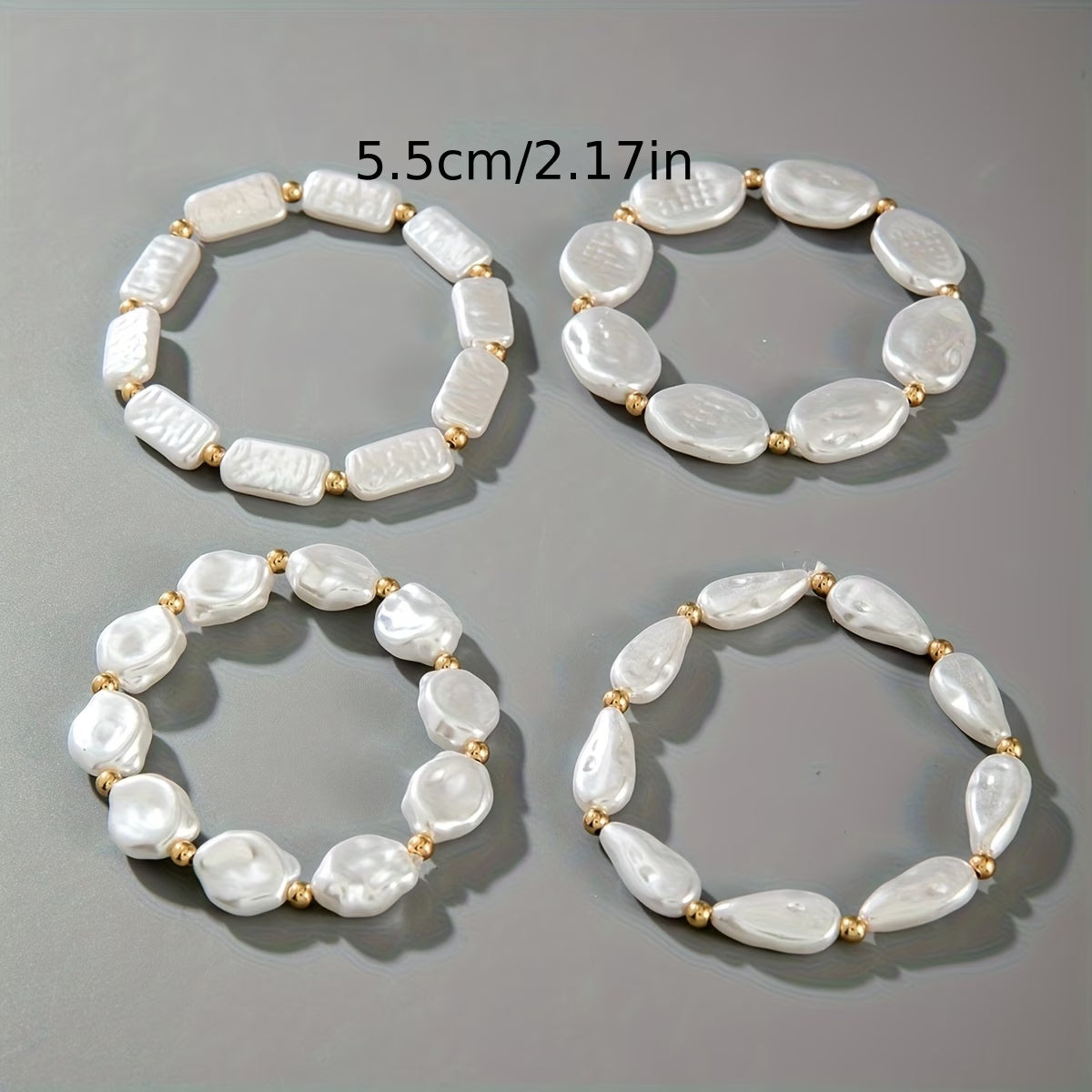 Set di 4 Bracciali con Perle
