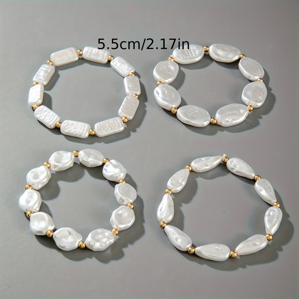 Set di 4 Bracciali con Perle