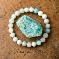 Bracciale di Amazonite per Calma, Coraggio e Equilibrio Rilassante