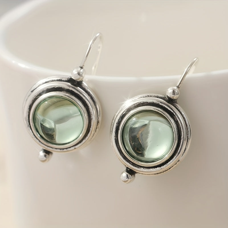 Orecchini Pendenti in Zirconia Cubica Verde Bohemien