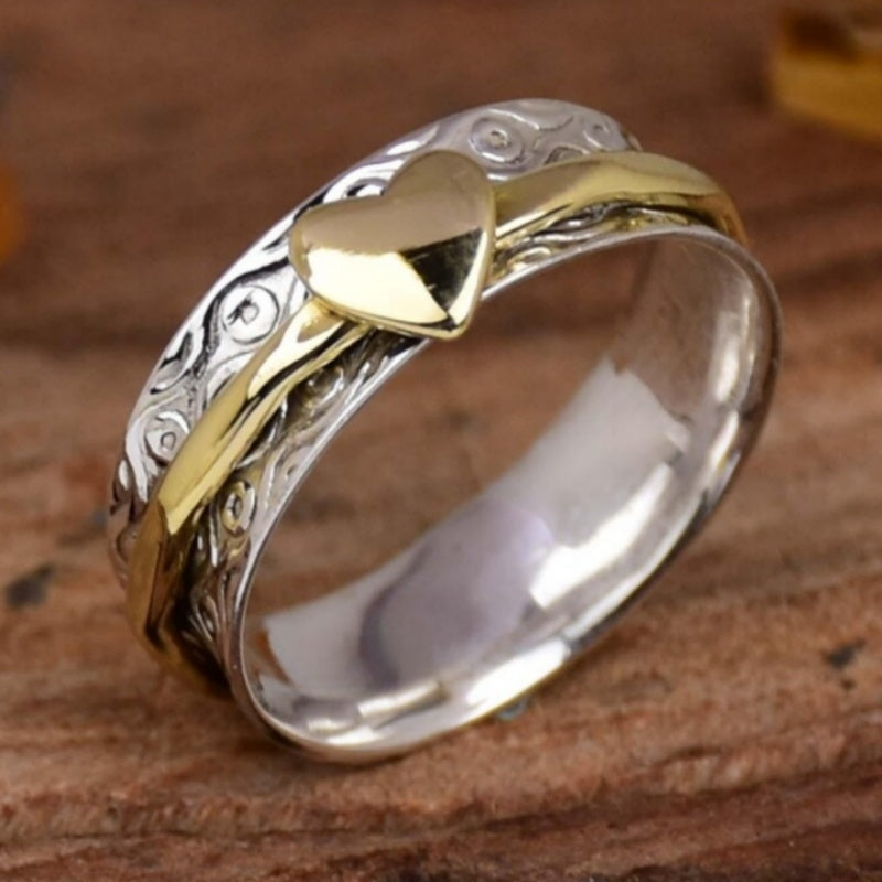 Anello Spinner a Cuore Bi-tono Bohemien