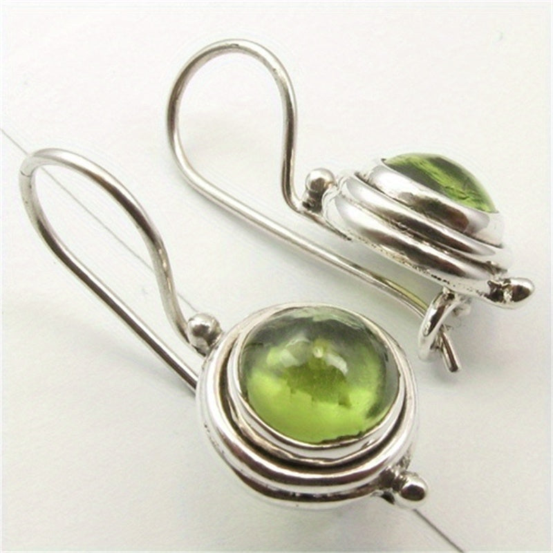 Orecchini Pendenti in Zirconia Cubica Verde Bohemien