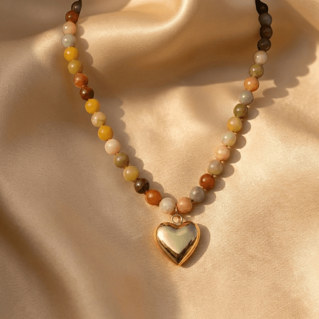 Collana a Cuore in Pietre Naturali Bohemien
