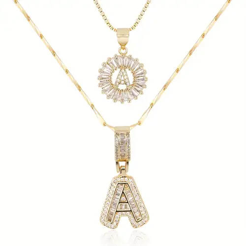 Fina™ - Collana in Oro con Lettera Iniziale Pavé