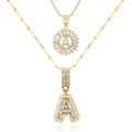 Fina™ - Collana in Oro con Lettera Iniziale Pavé