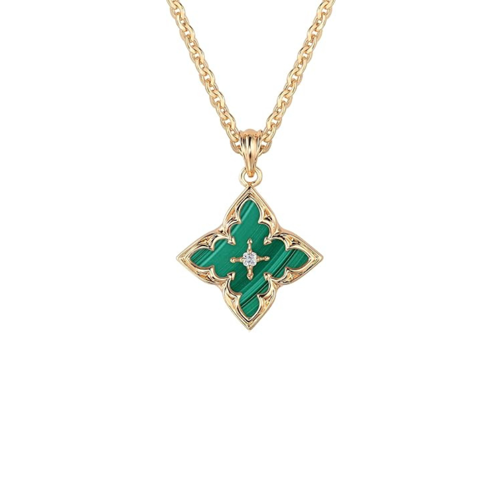 Tiana™ - Collana con Pendente a Trifoglio di Smeraldo Oro