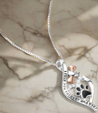 Collana Lucky Paw con Cuore, Osso & Infinito – Pendente “Sempre nel Mio Cuore”