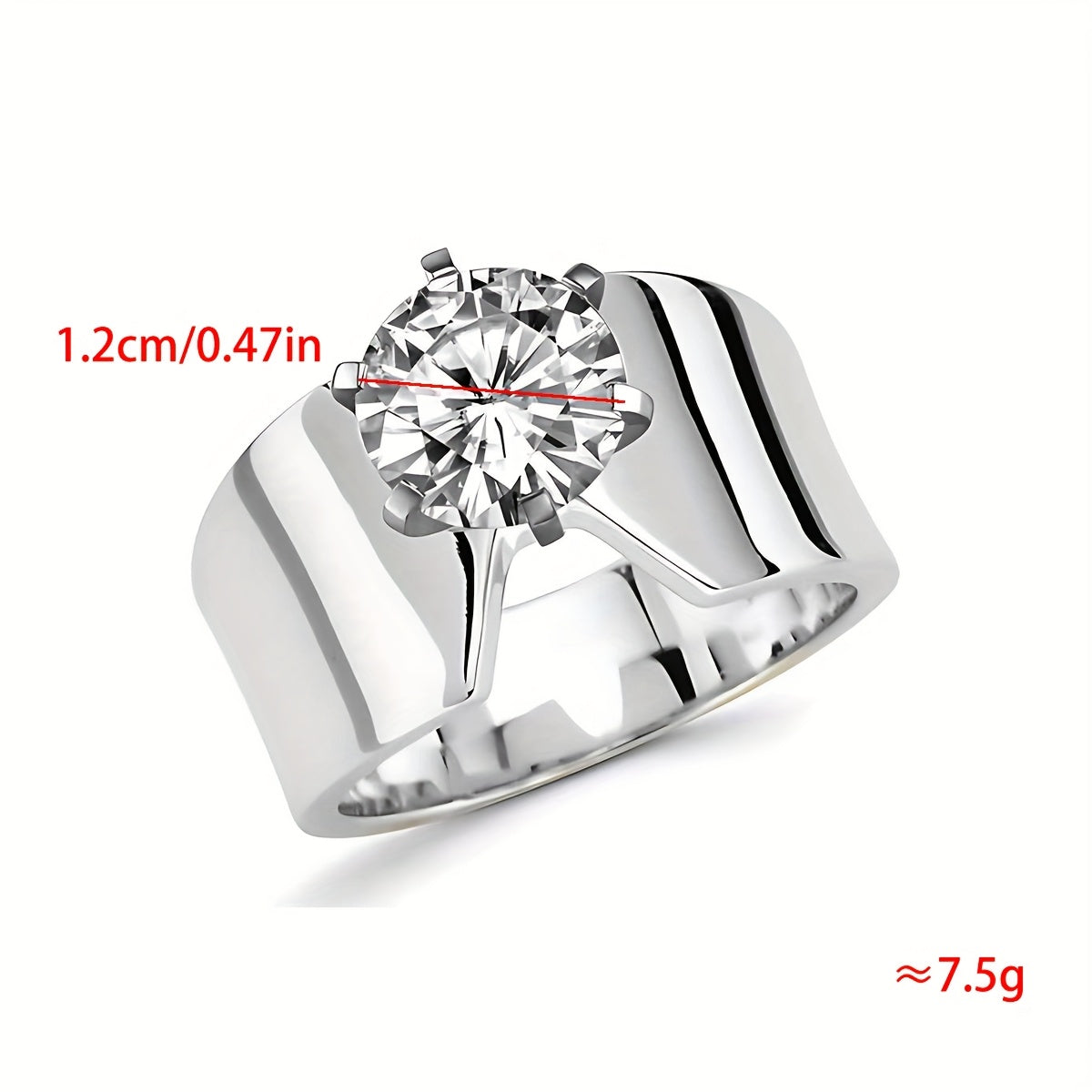 Anello a Fascia Larga in Zirconia Cubica Bohemien