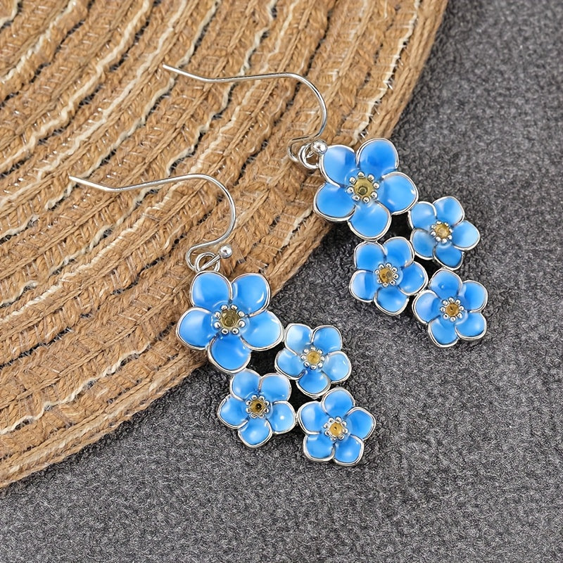 Orecchini Pendenti Vintage Bohemien in Smalto Blu