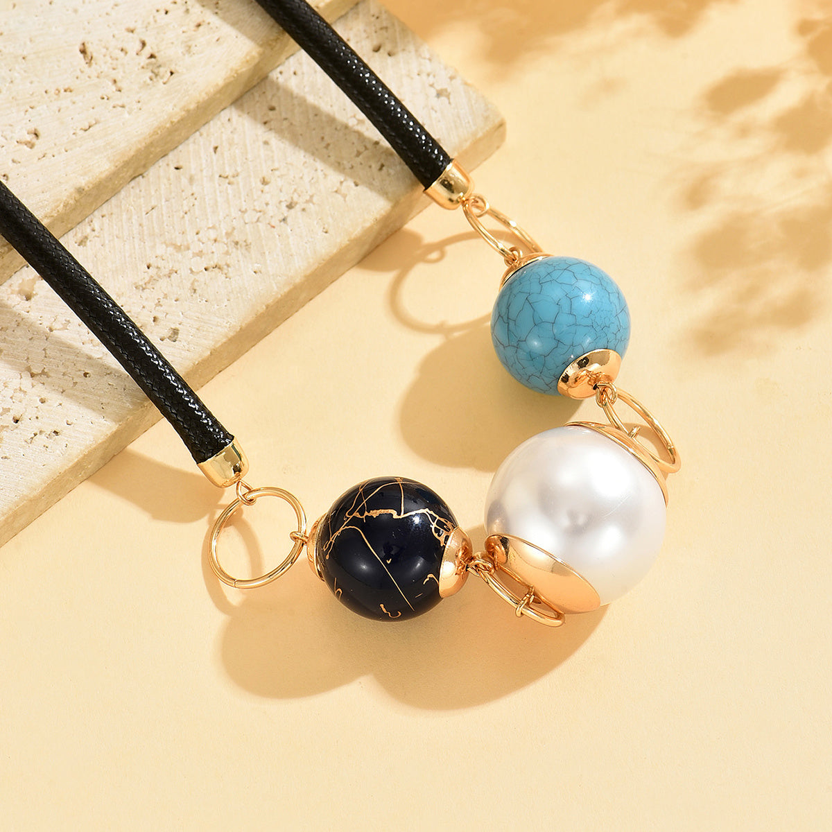 Collana Bohemien Minimalista con Perle e Perline di Turchese