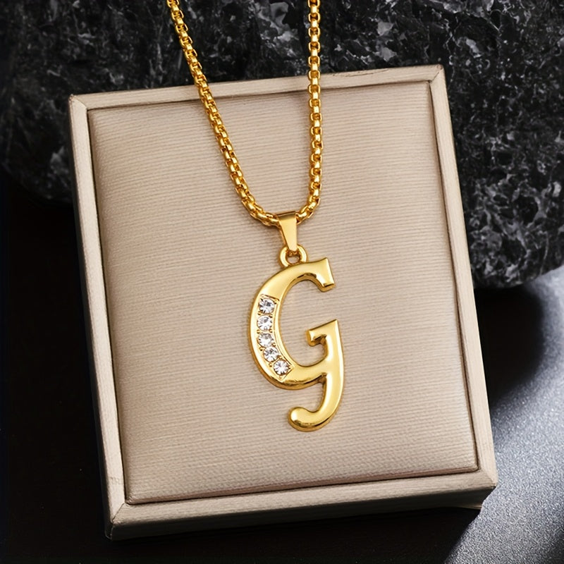 Collana con Iniziale in Cristallo | Oro