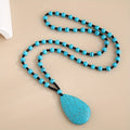 Collana con pendente a goccia grande in turchese bohemien