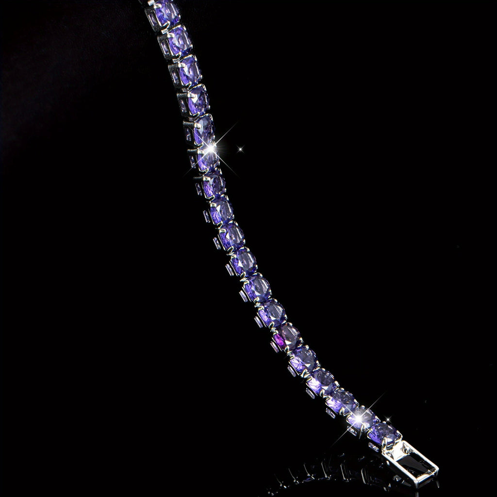 Braccialetto Tennis in Cristallo Zirconia Viola Boho