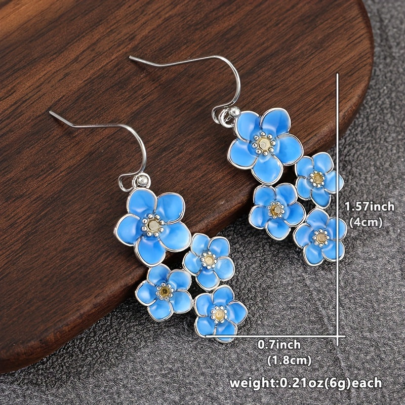 Orecchini Pendenti Vintage Bohemien in Smalto Blu