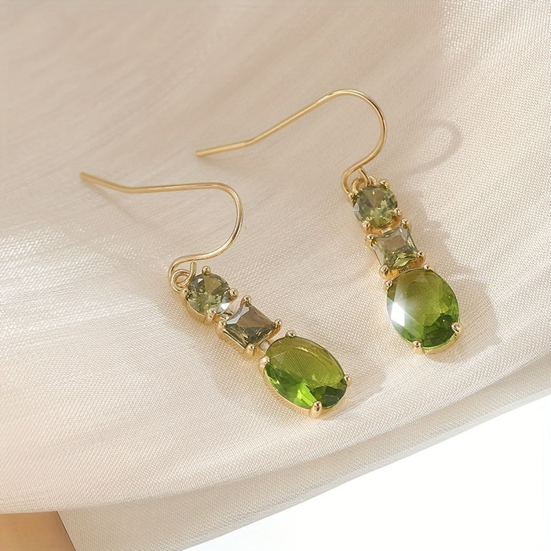 Orecchini Geometrici in Zirconia Verde Boho