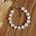 Bracciale a cuore in pietra naturale e conchiglia Bohemien