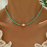 Collana Minimal in Turchese e Perle