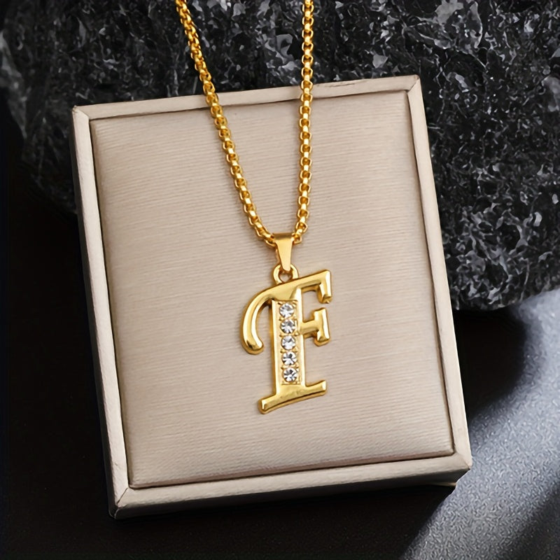 Collana con Iniziale in Cristallo | Oro