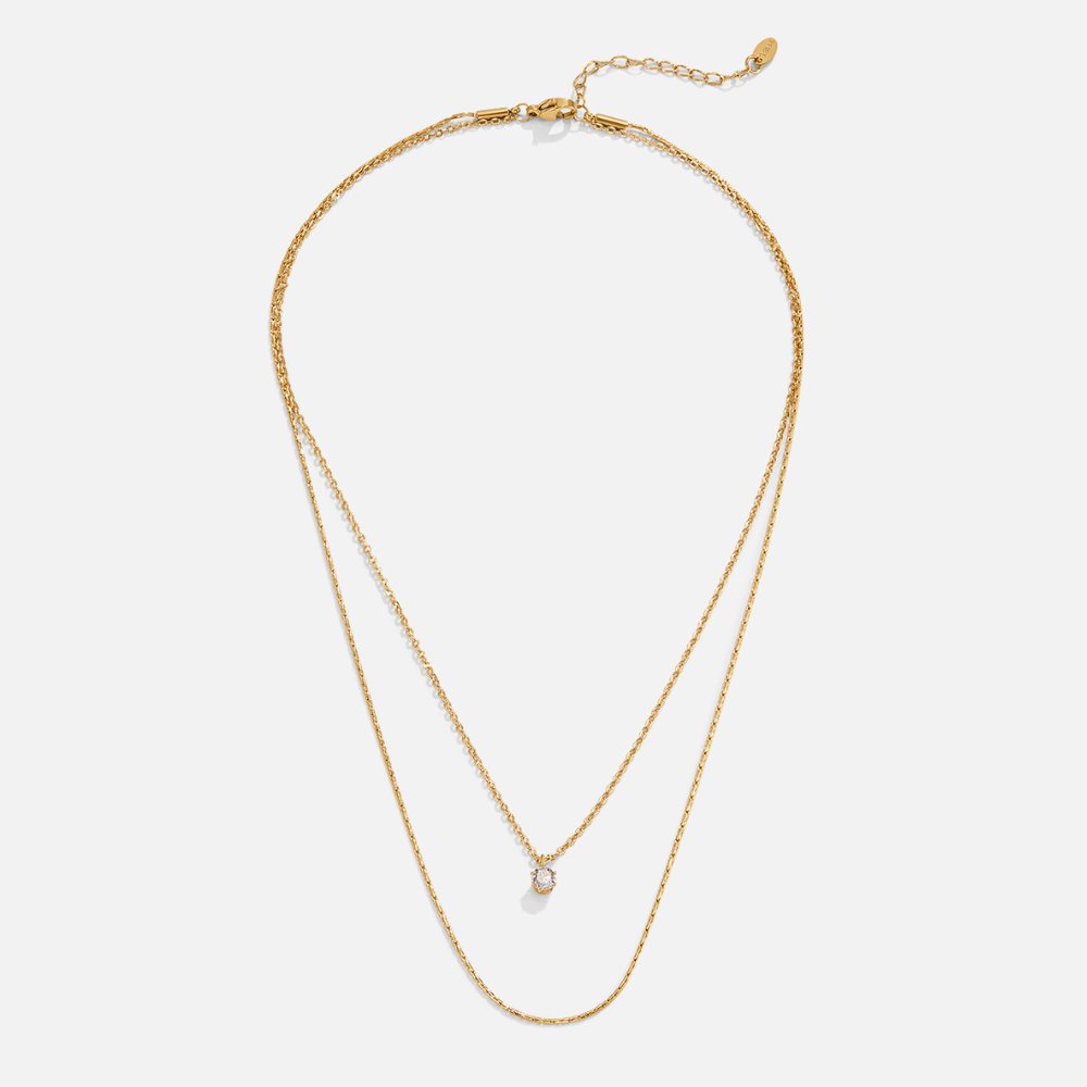 Collana a strati in cristallo e oro Dina