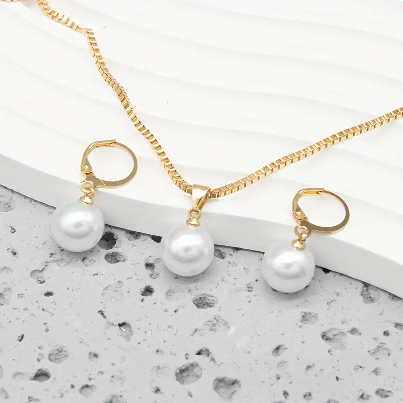 Set di Collana Elegante e Raffinata con Perle