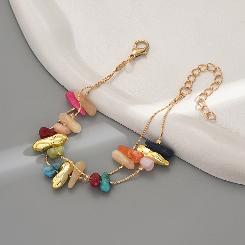 Bracciale Boho con Charm e Perline Multicolore