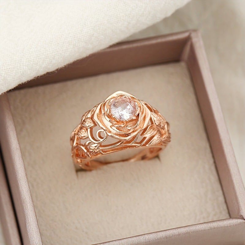 Avera™- Anello vintage con zirconia rosa