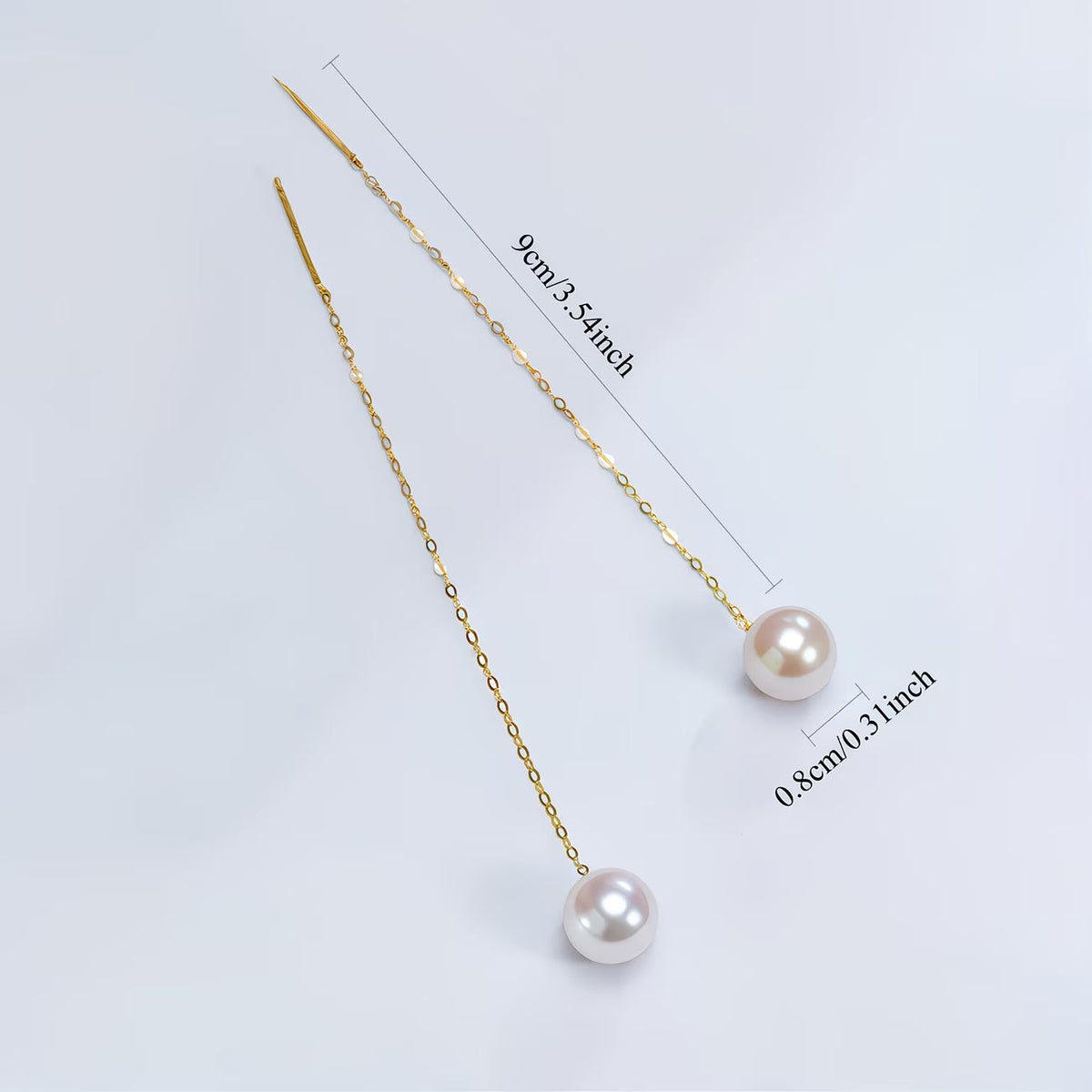 Orecchini a Perla con Frange Lunghe