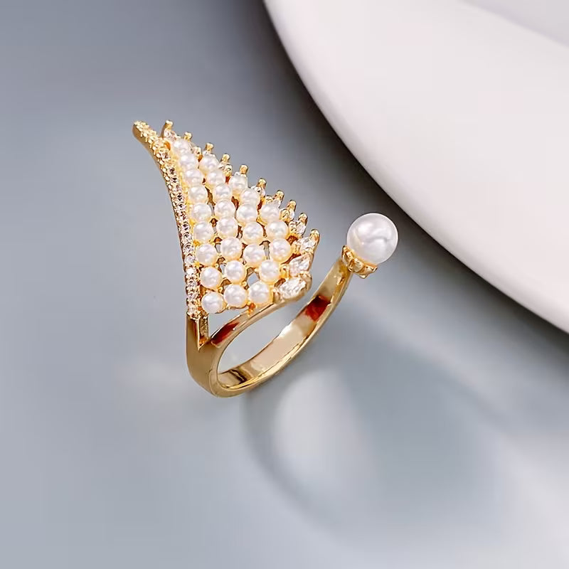 Anello con Ali di Perla Angelica