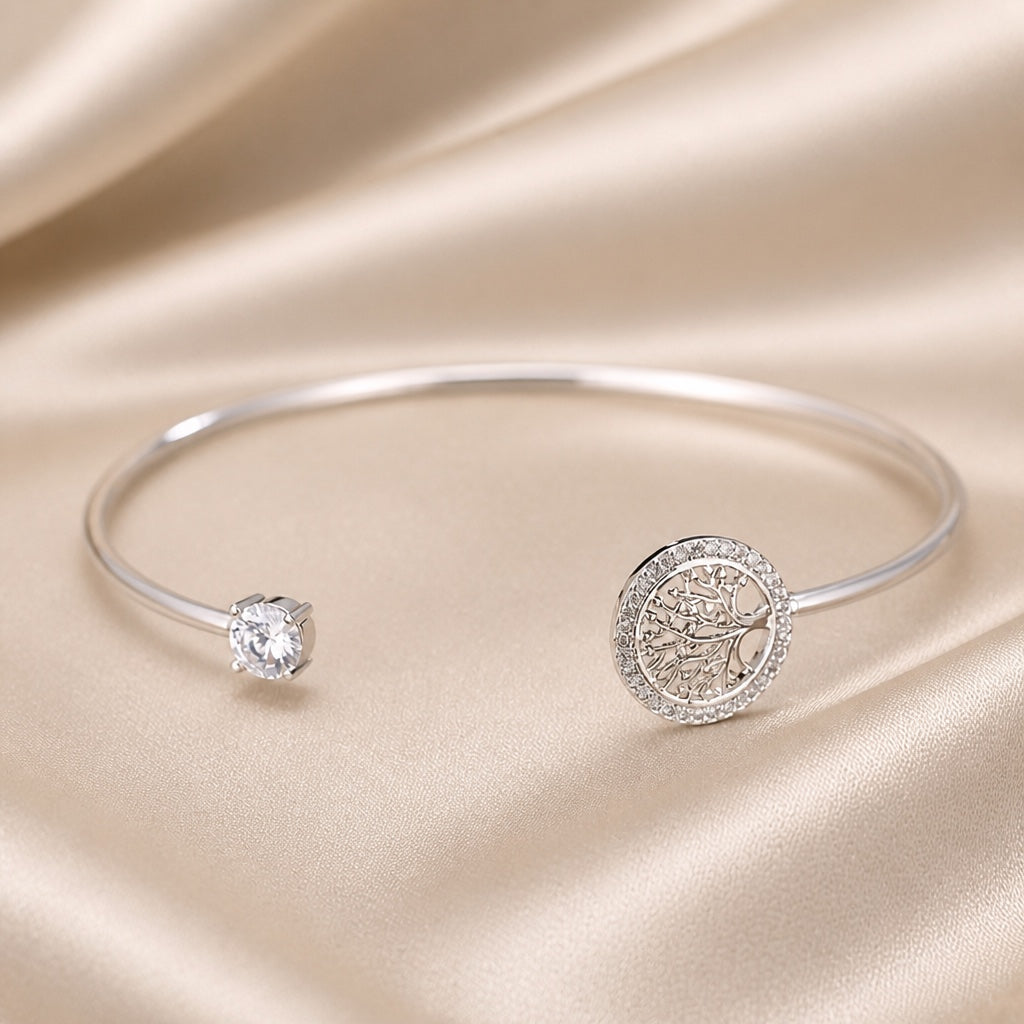 Bracciale in Oro Bianco con Albero della Vita
