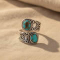 Calista™ - Anello Avvolgente in Argento con Doppio Turchese