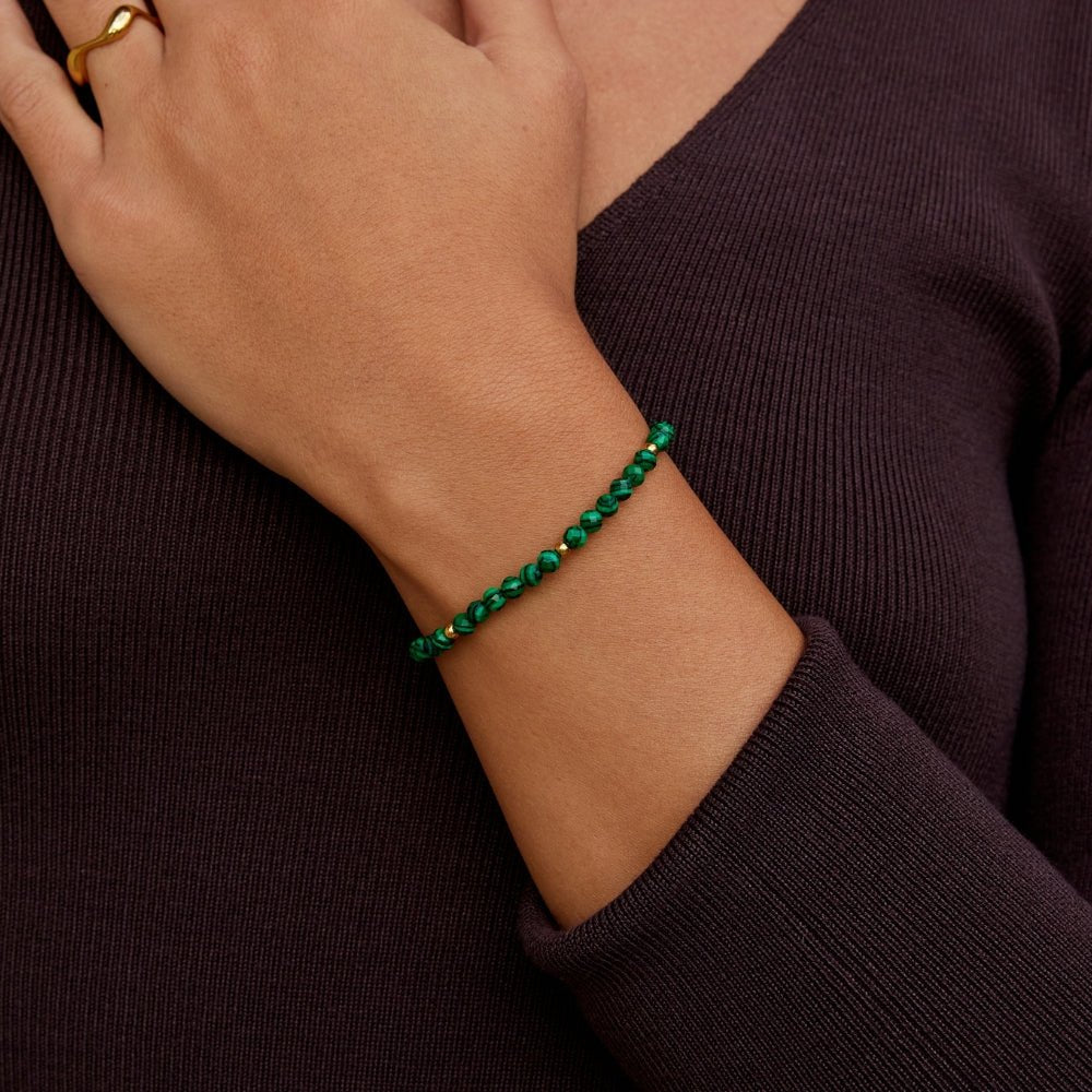 Bracciale di Perline Verde Smeraldo