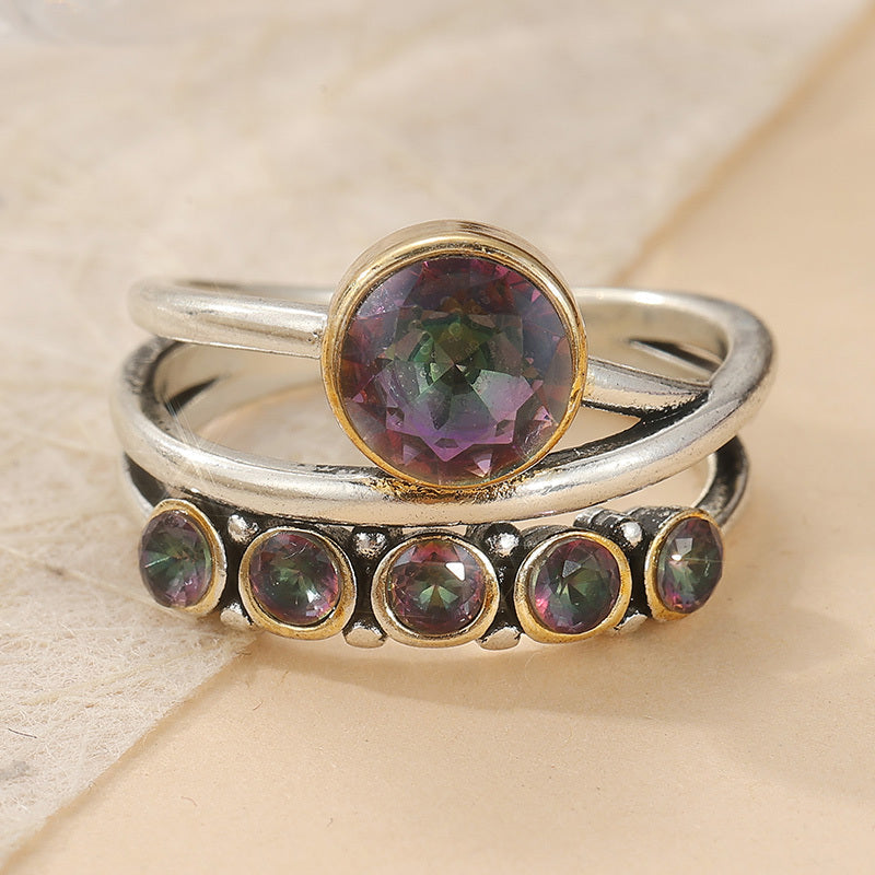 Anello in zirconia cubica artistica in stile bohemien