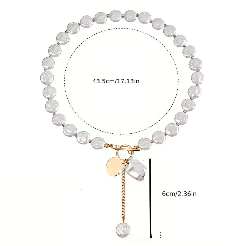 Collana Toggle con Perla Barocca