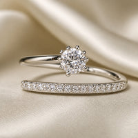 Anello Glow in zirconia con placcatura in oro bianco