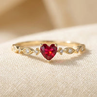 Marivella™ - Anello a Forma di Cuore in Rubino e Oro