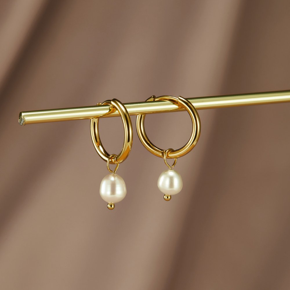 Orecchini a cerchio Bella in Perle d'Acqua Dolce