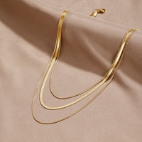 Collana in Acciaio Inossidabile Multi-Layered Oro