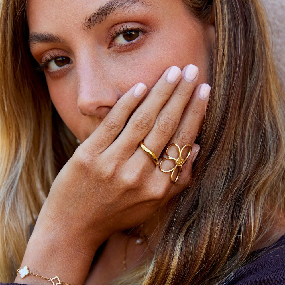 Anello Fiore Daisy Dorato