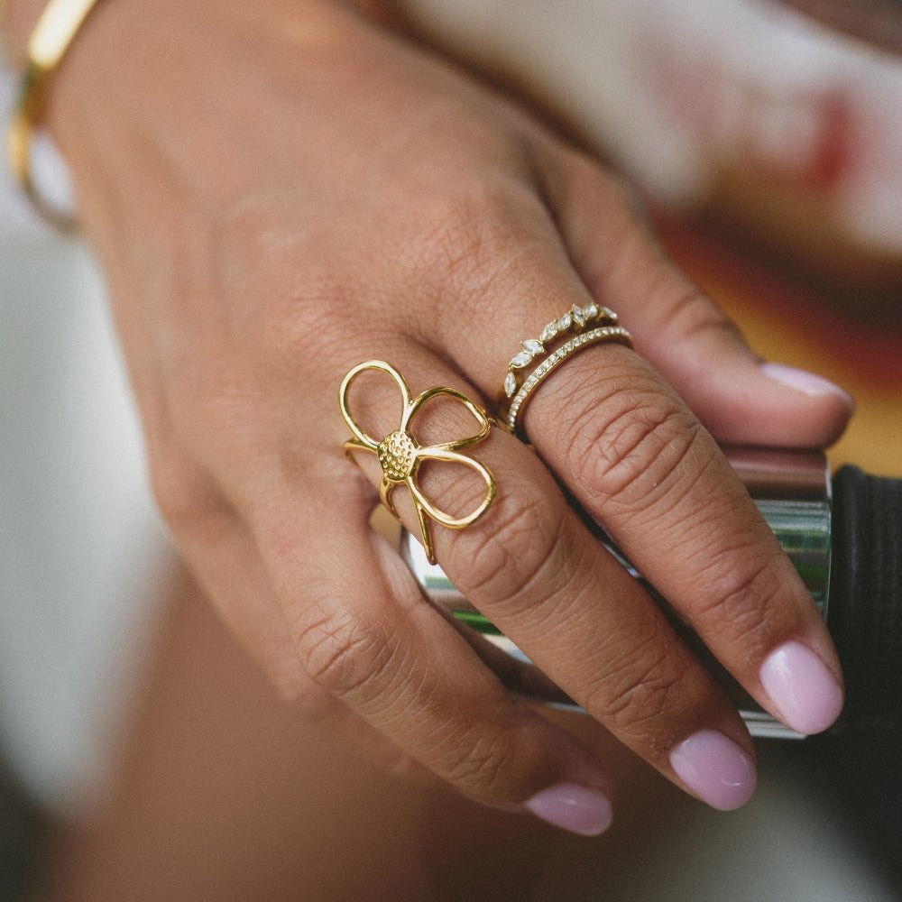 Anello Fiore Daisy Dorato