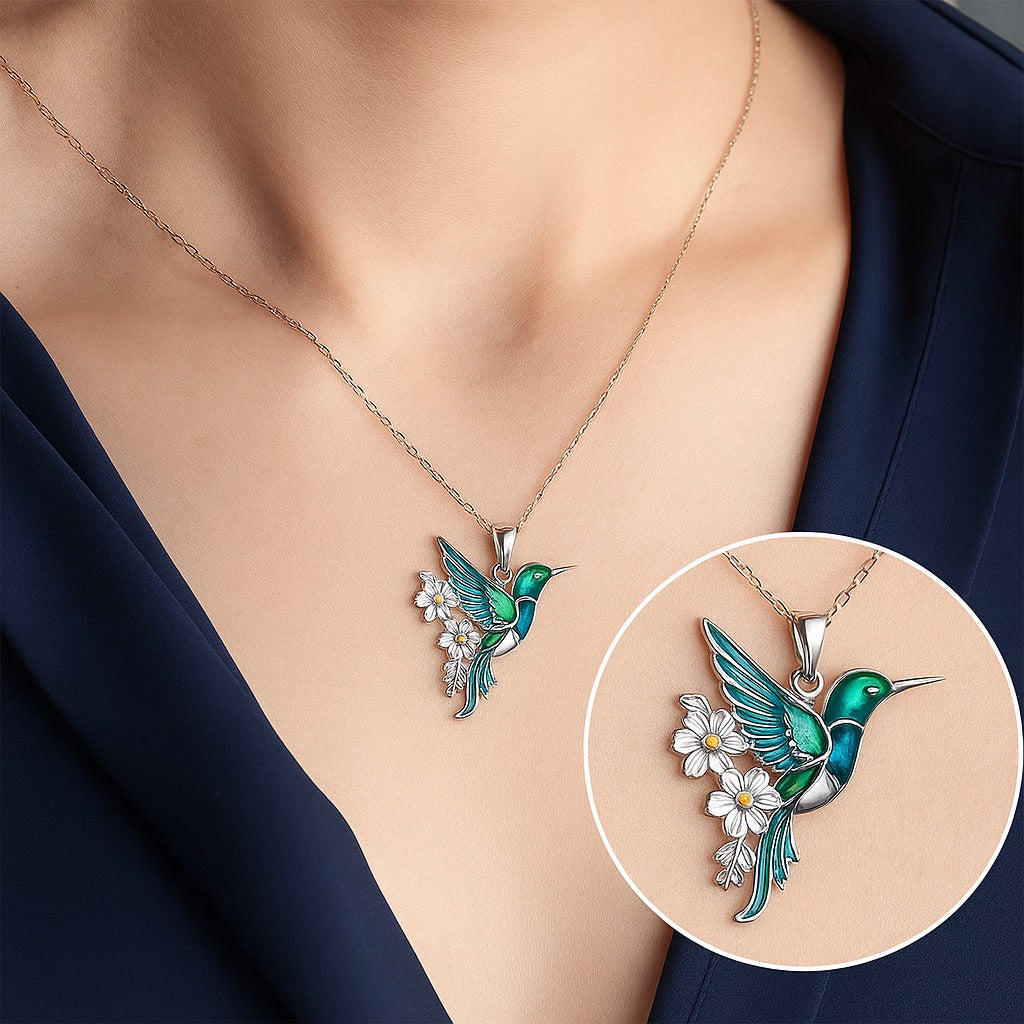 Bellissima Collana a Colibrì con Orecchini Bonus – Offerta a Tempo Limitato