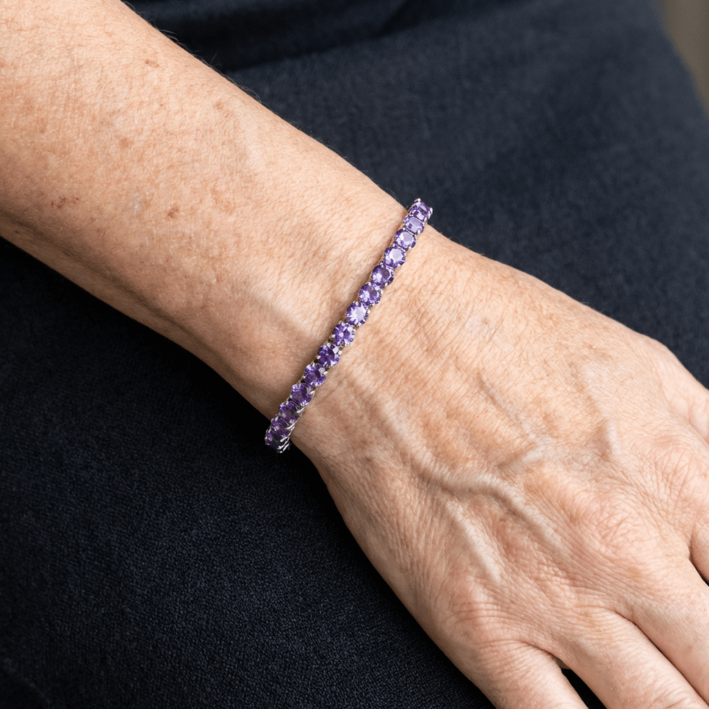 Braccialetto Tennis in Cristallo Zirconia Viola Boho
