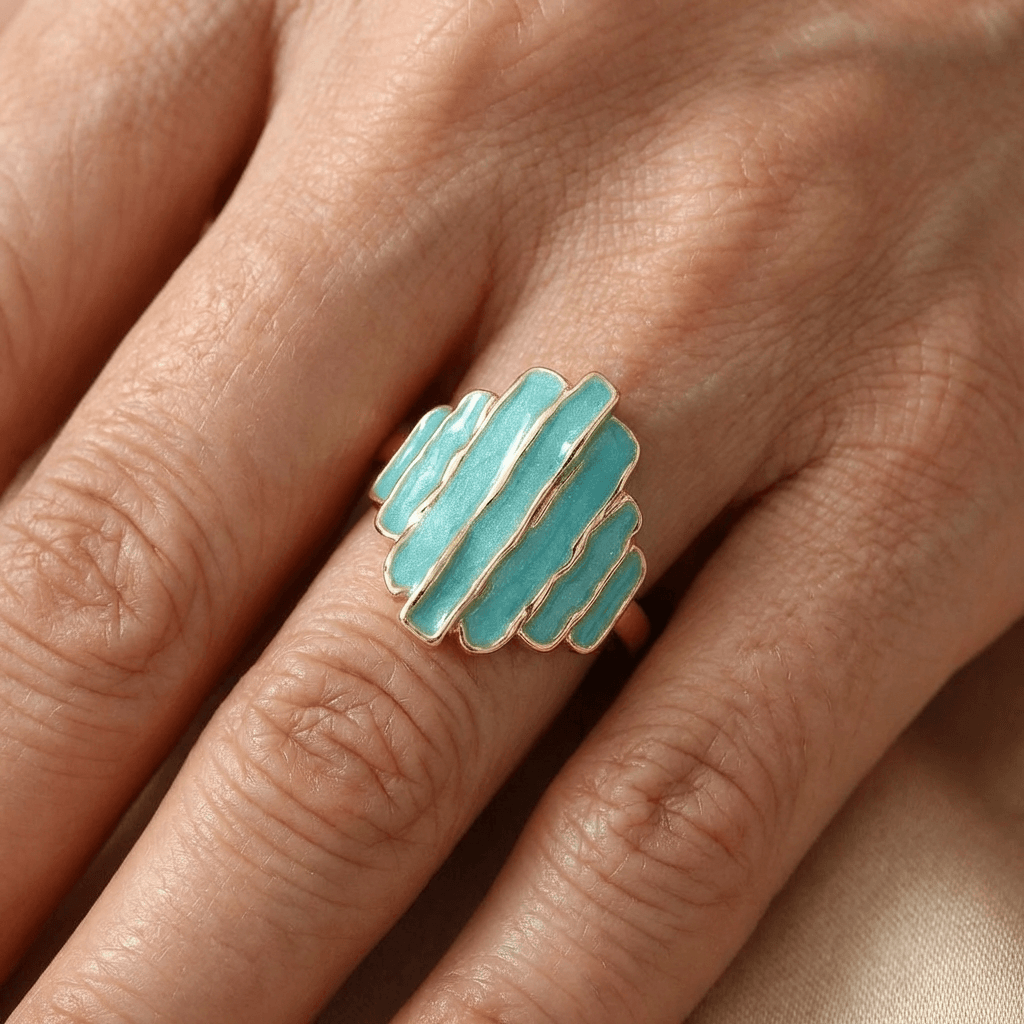 Anello Dipinto Verde Menta Bohemien