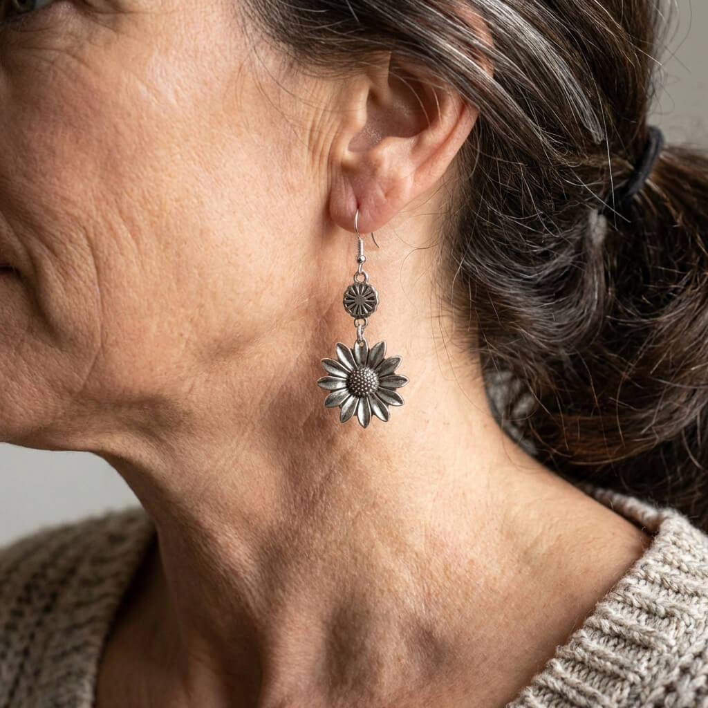 Orecchini Pendenti Girasole Vintage Bohemien