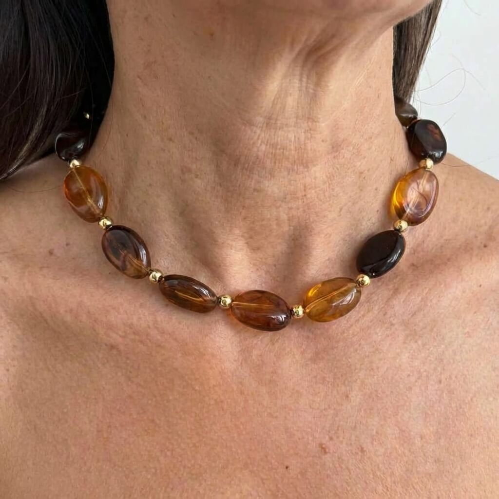 Collana Beaded Asimmetrica Geometrica Bohemienne