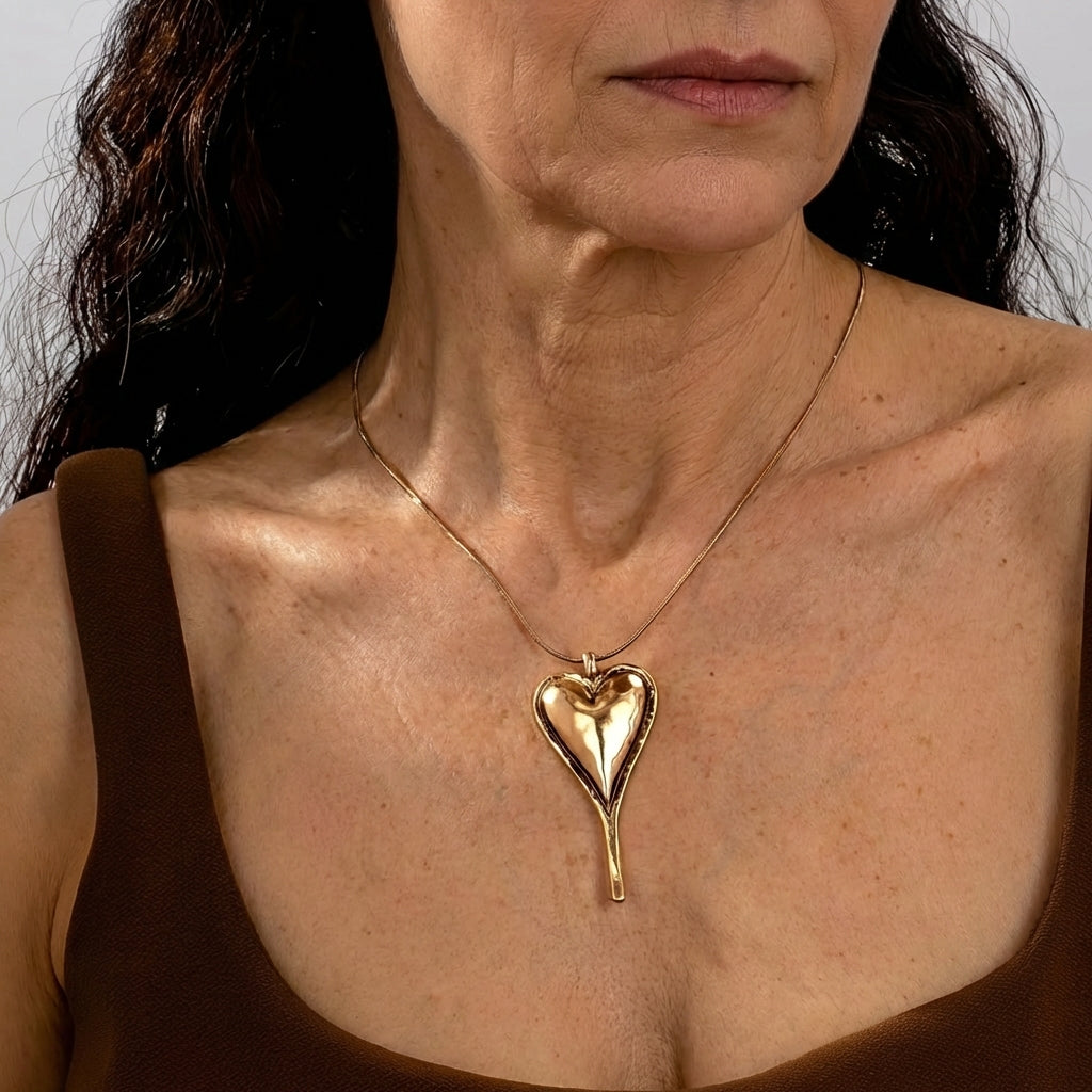 Collana con Pendente a Cuore Minimalista Bohemien