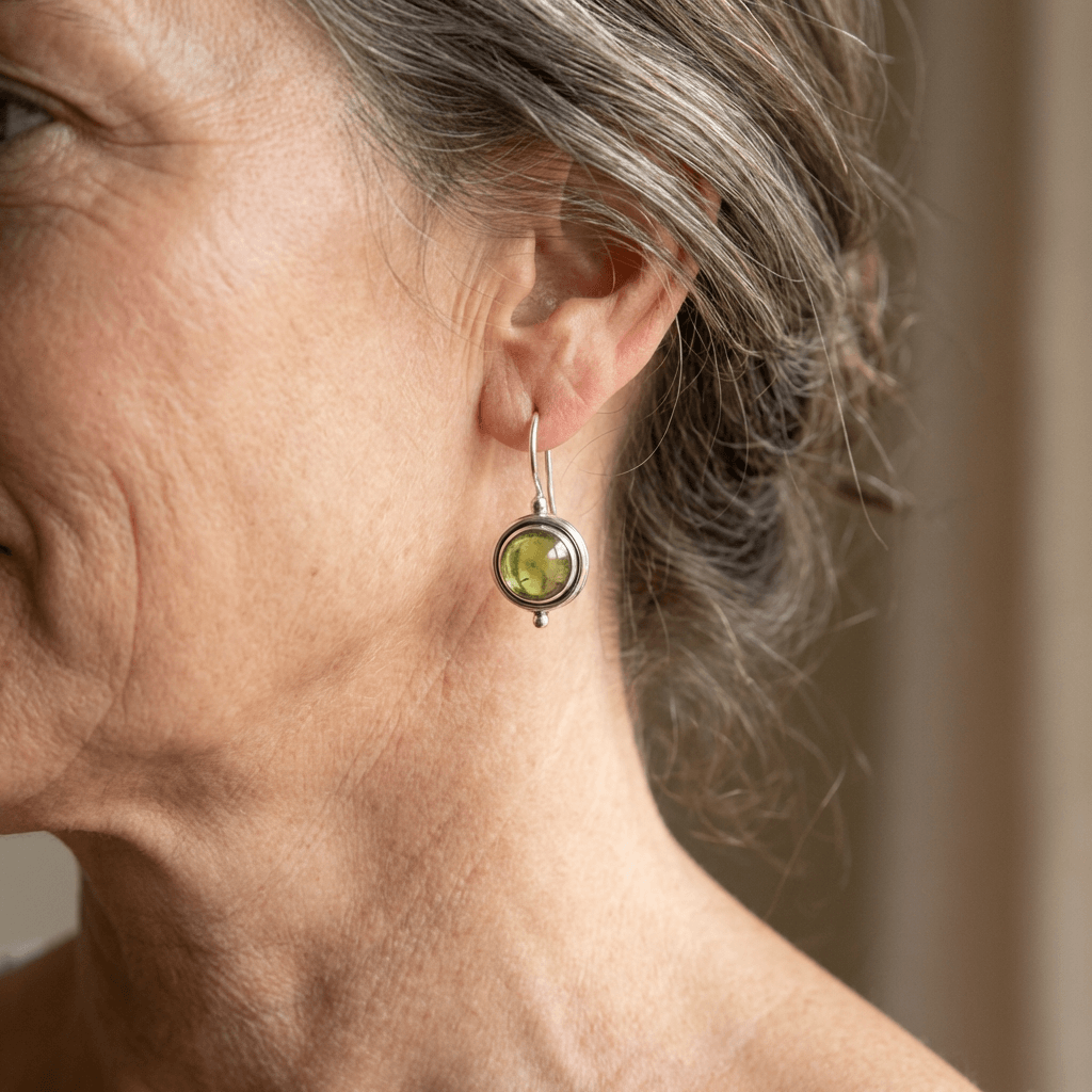 Orecchini Pendenti in Zirconia Cubica Verde Bohemien