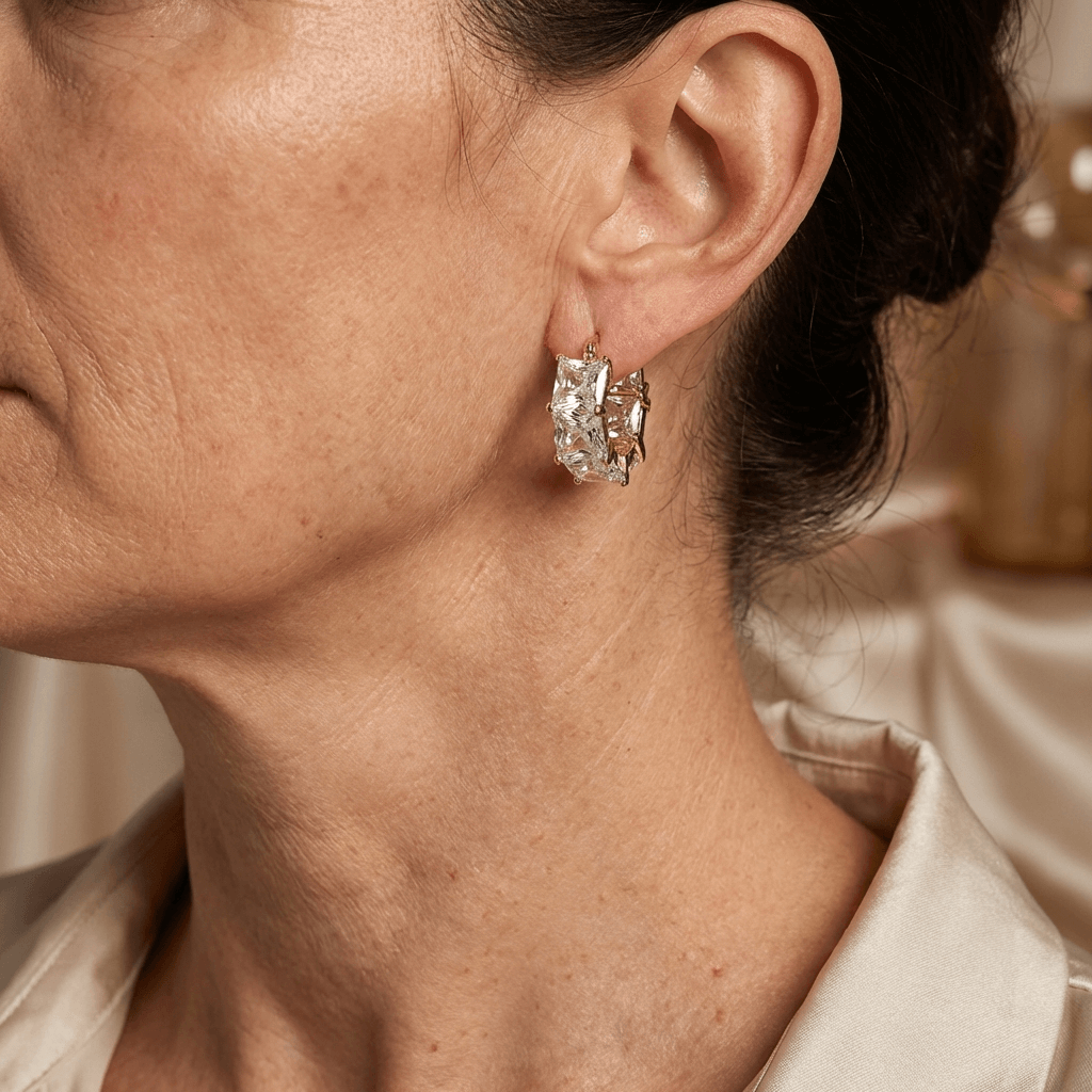 Orecchini a Goccia Vintage Boho in Zirconia Cubica Trasparente