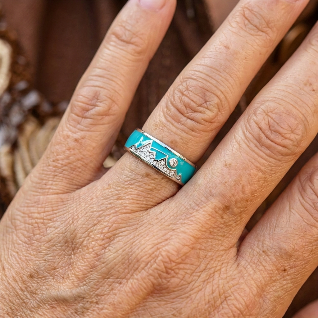 Anello Sole di Montagna in Zirconia Bohemienne