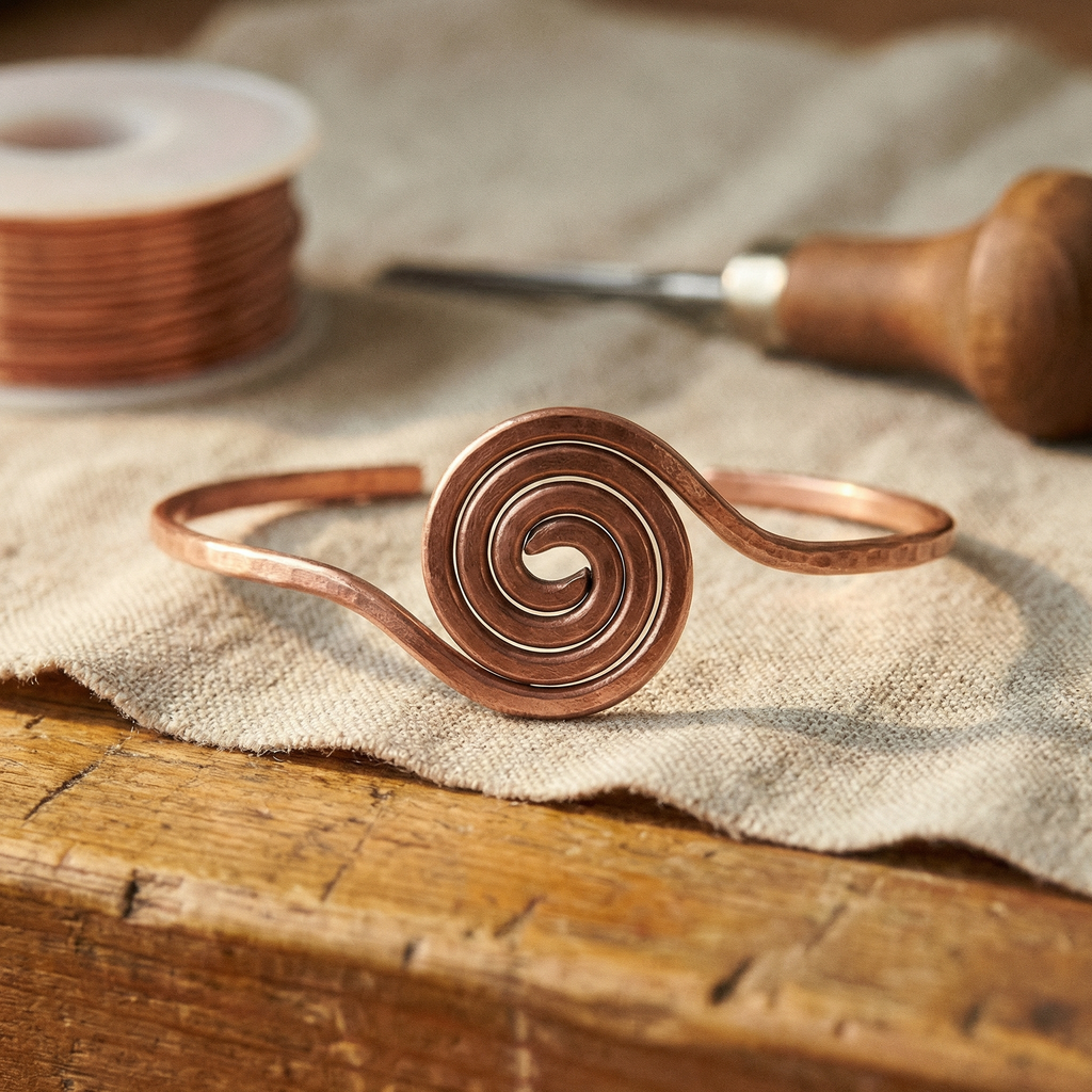 Braccialetto in Rame a Spirale