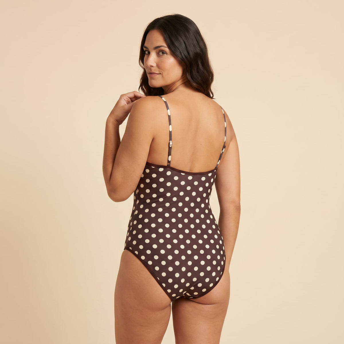 Montessa™ - Costume Modellante a Pois con Scollo a Cuore
